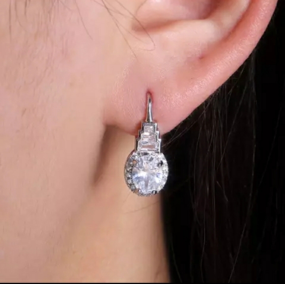 Silver Drop Earrings - Picture 3 of 5